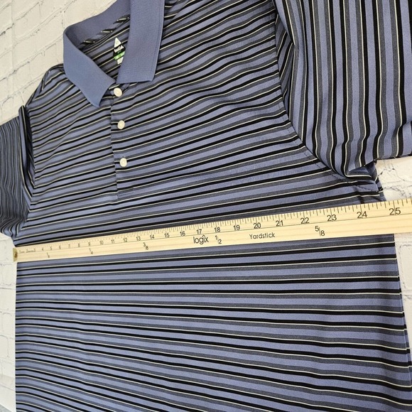Bollé XL Golf Mens Short Sleeve Polo Shirt Gray Striped 1/4‎ Button 91870 - Picture 5 of 10